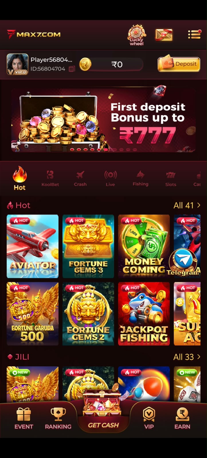 MAX7 Game – Online Gaming Platform and Exciting Game Interface